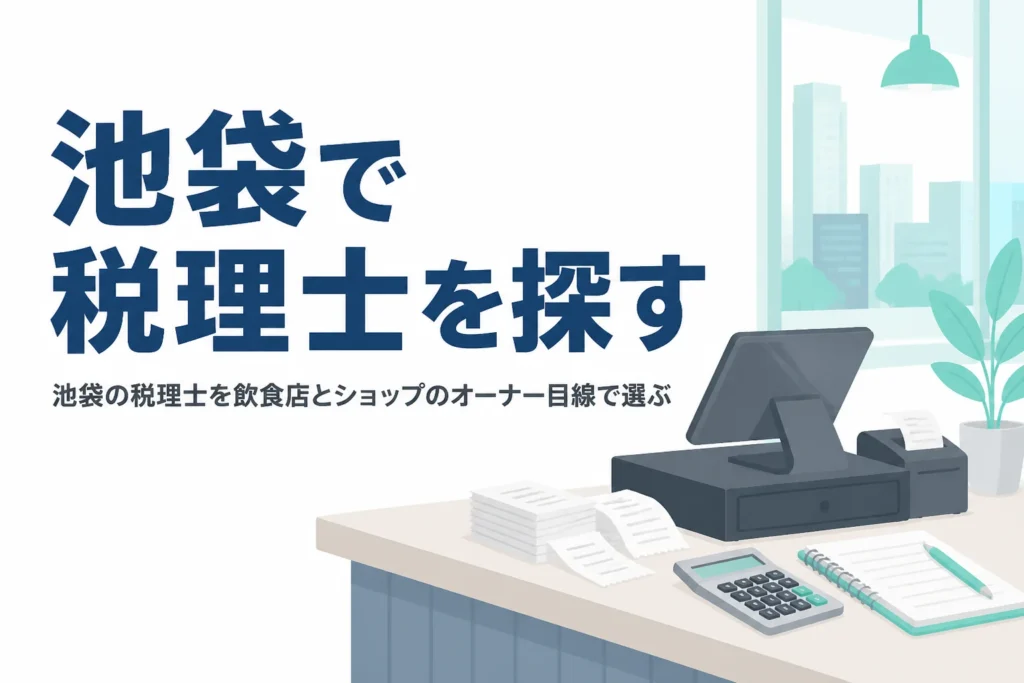 池袋の飲食店やショップのオーナー向けに税理士の選び方を解説する記事のアイキャッチ