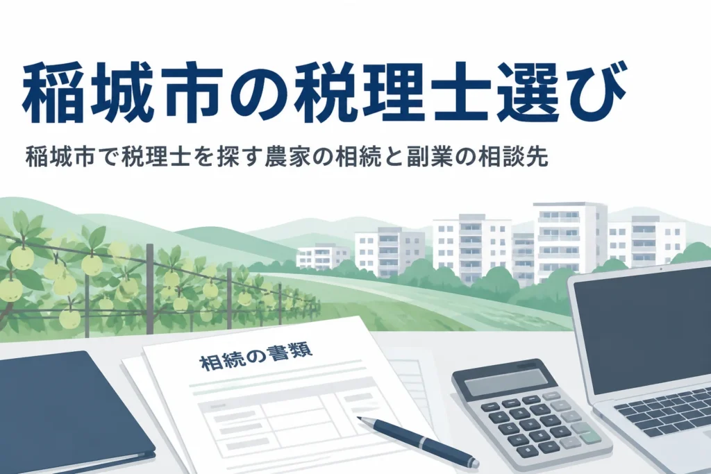 稲城市で税理士を探す農家とニュータウン世帯向け記事のアイキャッチ