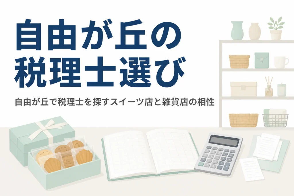 自由が丘で税理士を探すスイーツ店や雑貨店のオーナー向けに相性の見方を解説する記事のアイキャッチ
