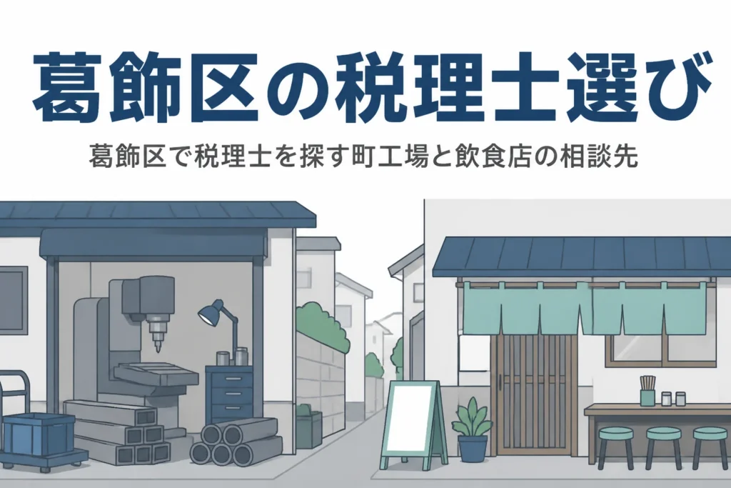 葛飾区で税理士を探す町工場と家族経営の飲食店向け記事のアイキャッチ