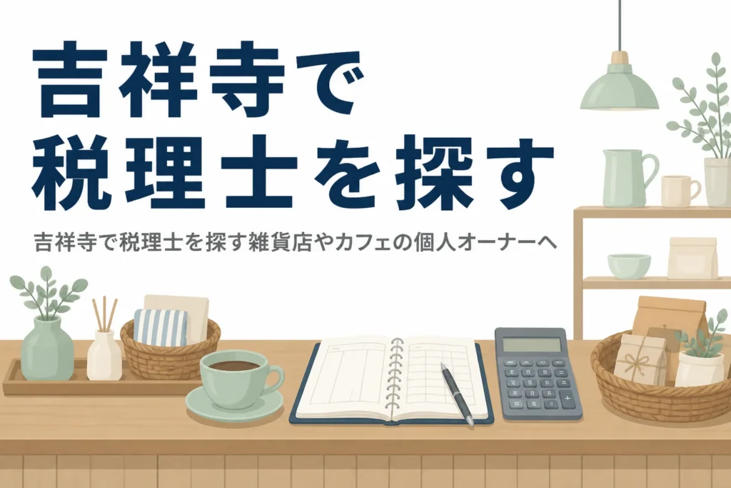吉祥寺で税理士を探す雑貨店やカフェの個人オーナーに向けた記事のアイキャッチ