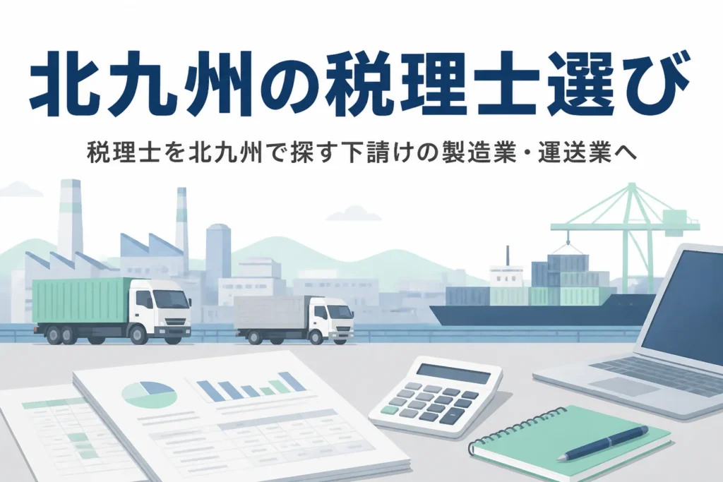 北九州で税理士を探す下請けの製造業・運送業向け記事のアイキャッチ
