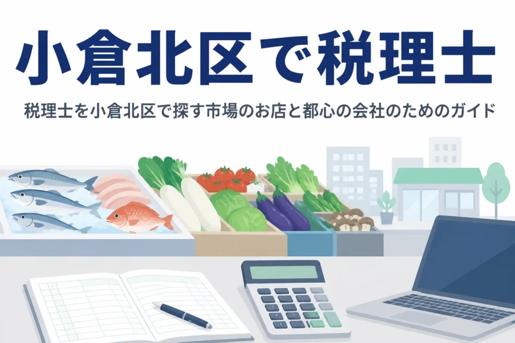北九州市小倉北区で税理士を探す市場のお店や会社に向けた記事のアイキャッチ