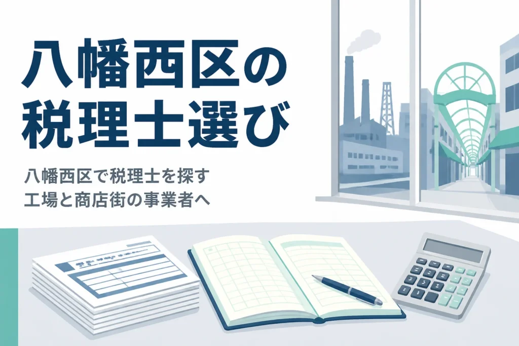 北九州市八幡西区で税理士を探す工場の協力会社や黒崎の商店向けに、管轄税務署と頼みたいことを解説する記事のアイキャッチ