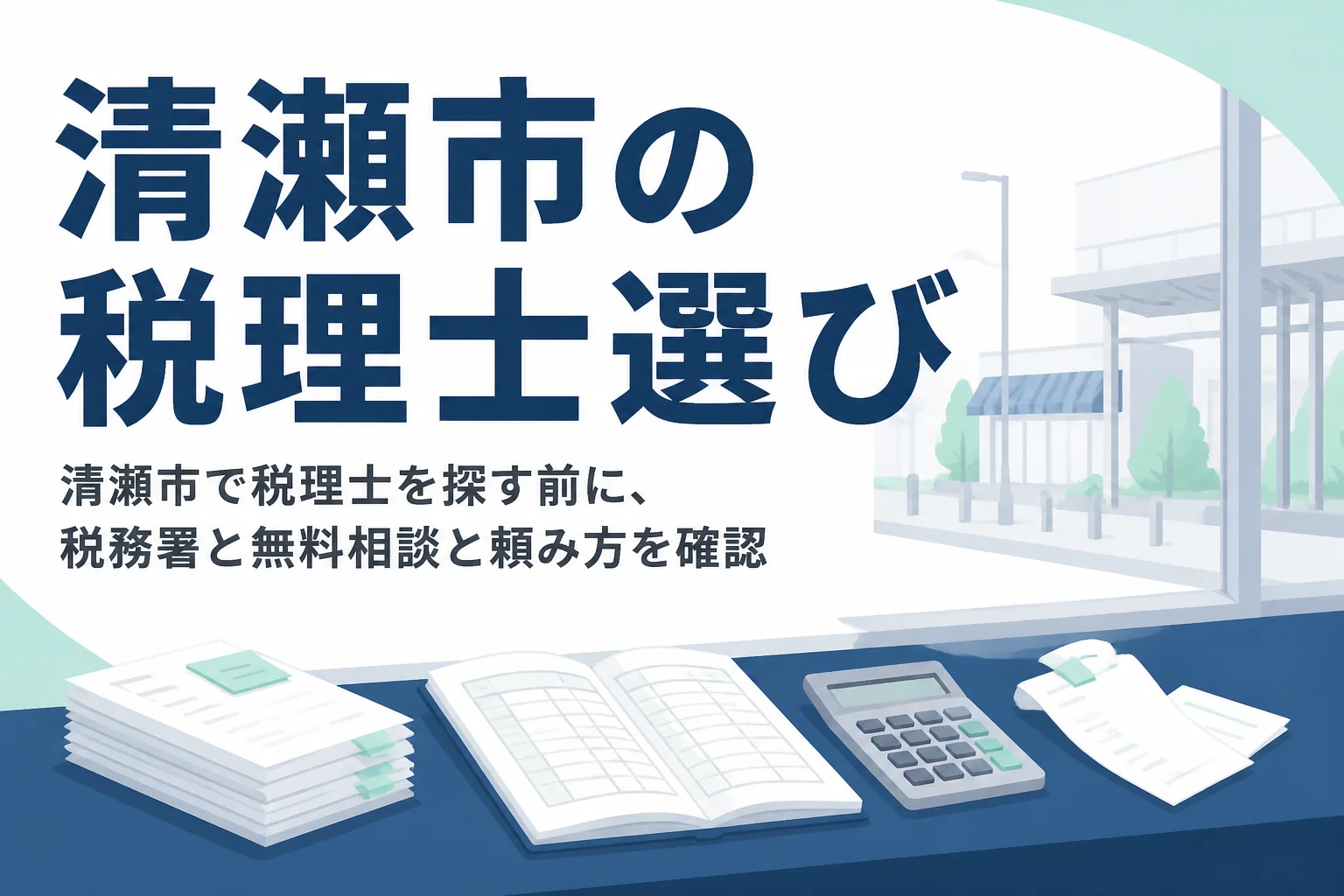 清瀬市で税理士を探す人向けに、税務署と無料相談と頼み方を解説する記事のアイキャッチ