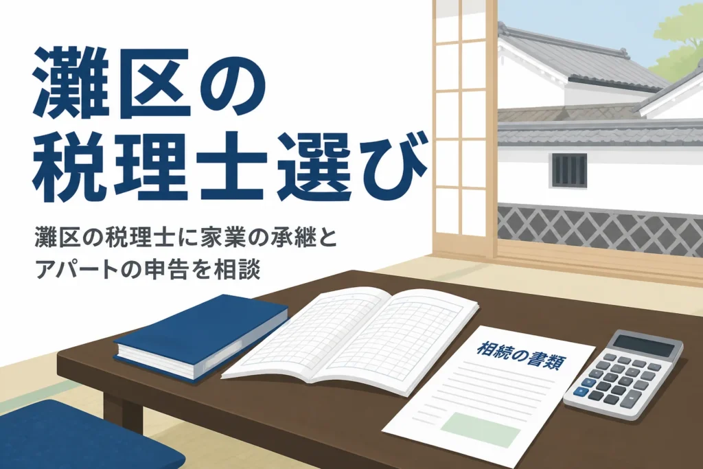 神戸市灘区で家業を継ぐ人や学生向けアパートの大家が税理士を探す時の相談先と頼みたいことを解説する記事のアイキャッチ