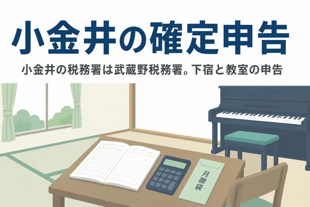 小金井の税務署と下宿経営や個人教室の確定申告を解説する記事のアイキャッチ