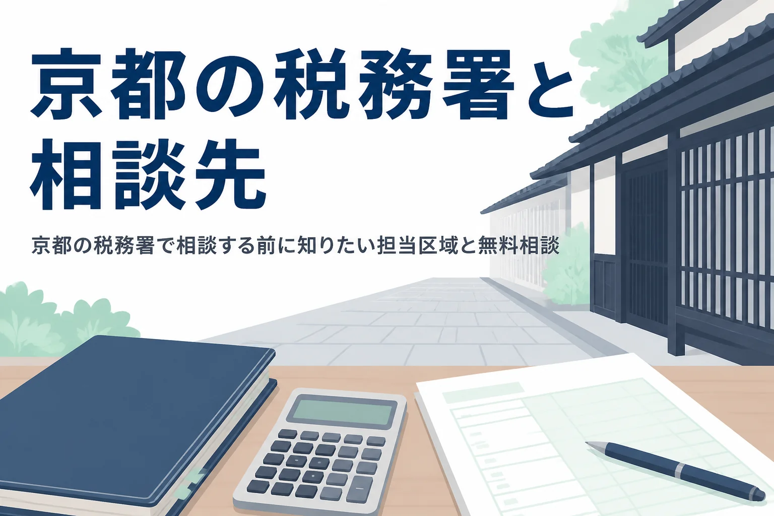 京都の税務署の担当区域と無料相談、顧問税理士の使い分けを解説する記事のアイキャッチ