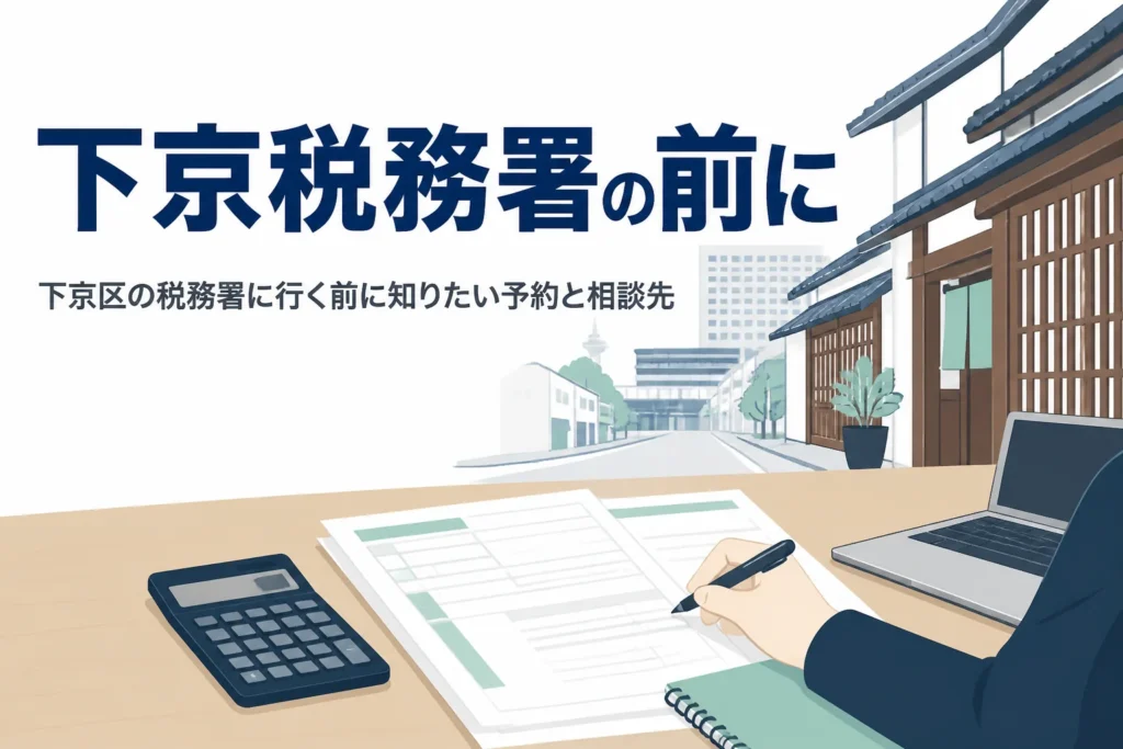 下京区の税務署と京都駅周辺の観光業・町家の店の申告を解説する記事のアイキャッチ