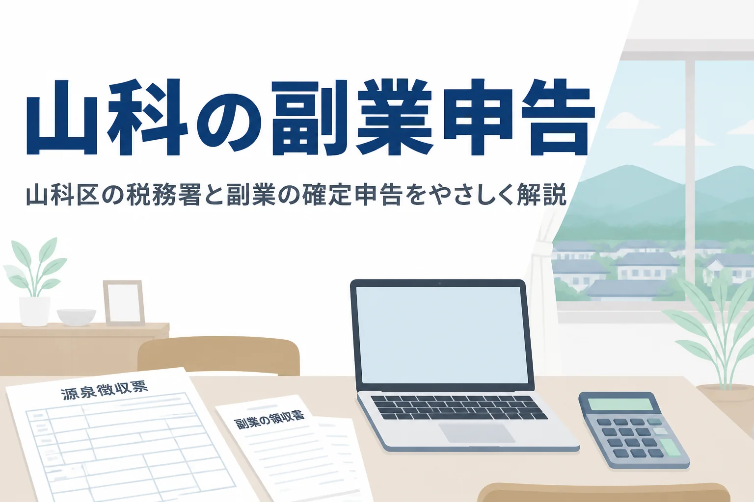 山科区に住む会社員世帯が副業の申告先と税理士の頼み方を知るための記事のアイキャッチ