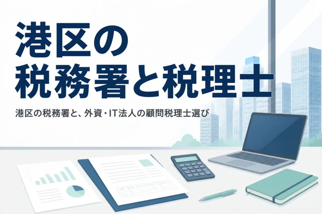 港区の税務署と外資・IT法人の顧問税理士選びを解説する記事のアイキャッチ