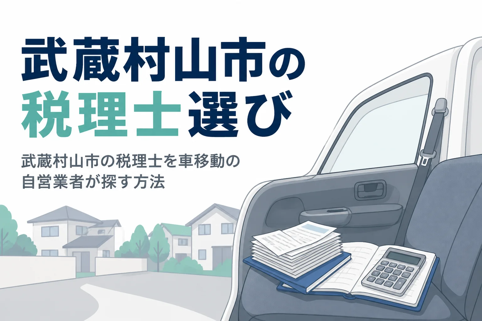 鉄道の駅が無い武蔵村山市で車移動の自営業者が税理士を探す方法を解説する記事のアイキャッチ