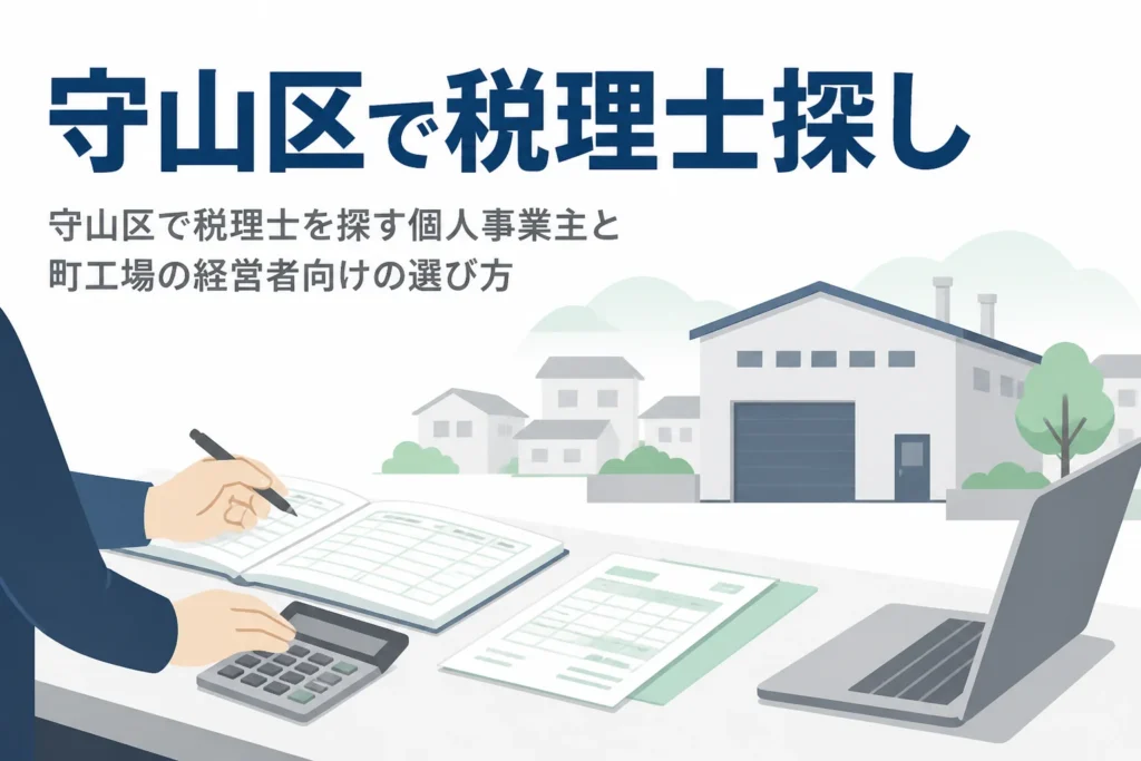 名古屋市守山区で税理士を探す住宅地の個人事業主と工場の経営者向け記事のアイキャッチ