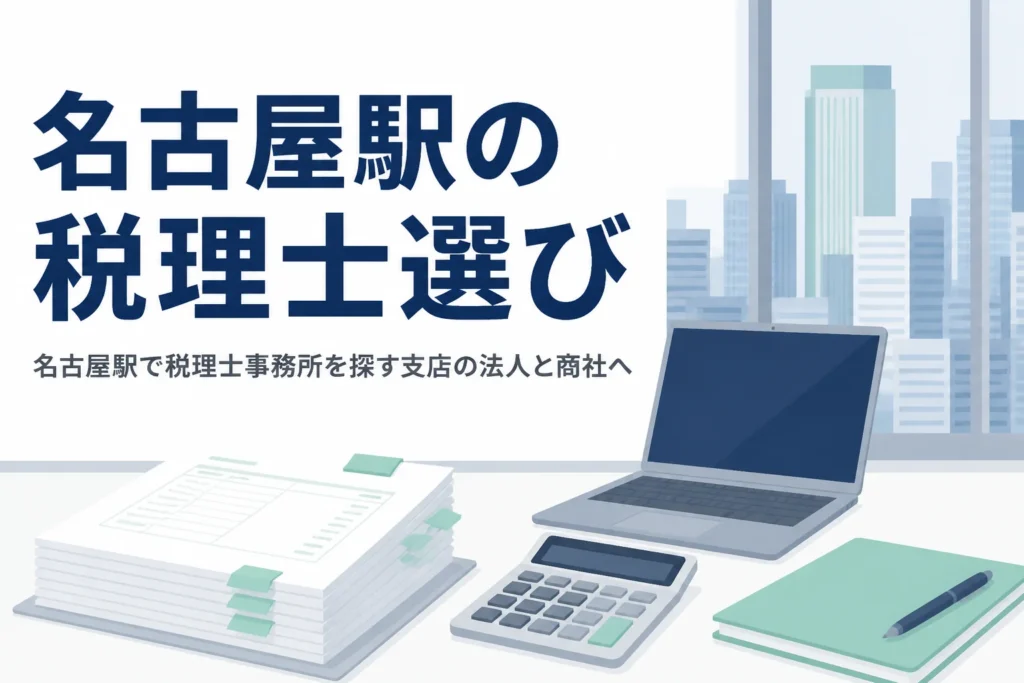 名古屋駅周辺で税理士事務所を探す支店を置く法人や商社向けに相談先と頼み方を解説する記事のアイキャッチ