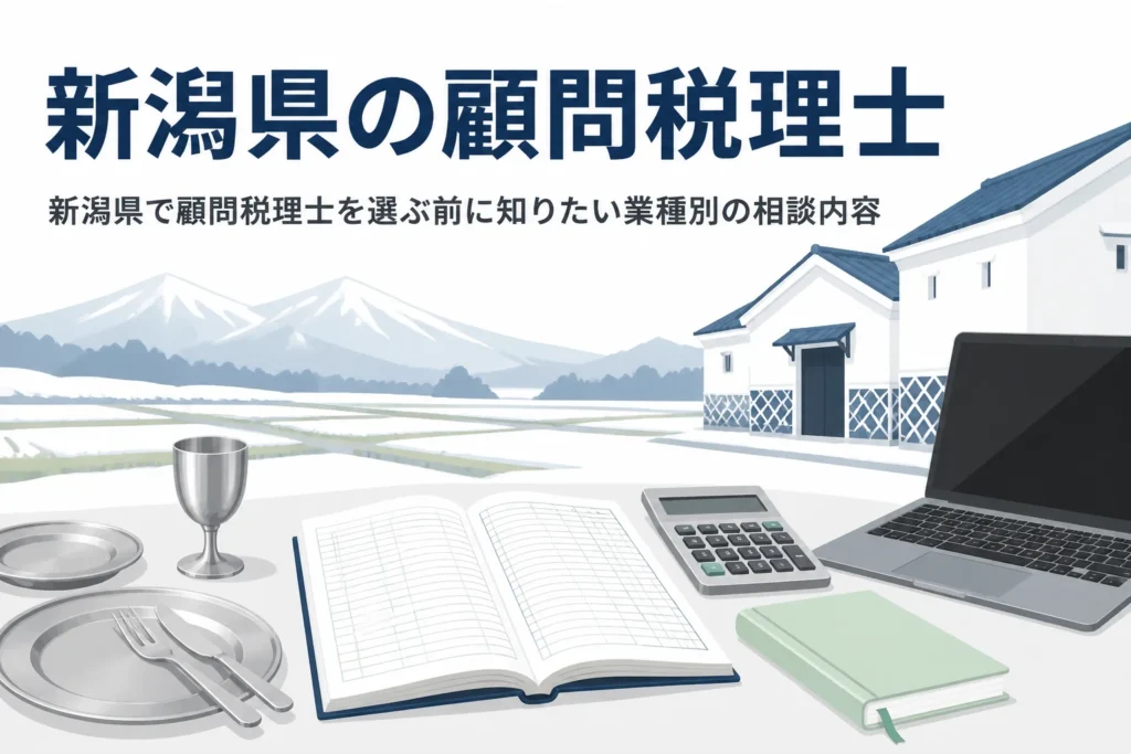 新潟県で顧問税理士を探す人向けに金属加工・酒蔵・米農家の相談内容を解説する記事のアイキャッチ