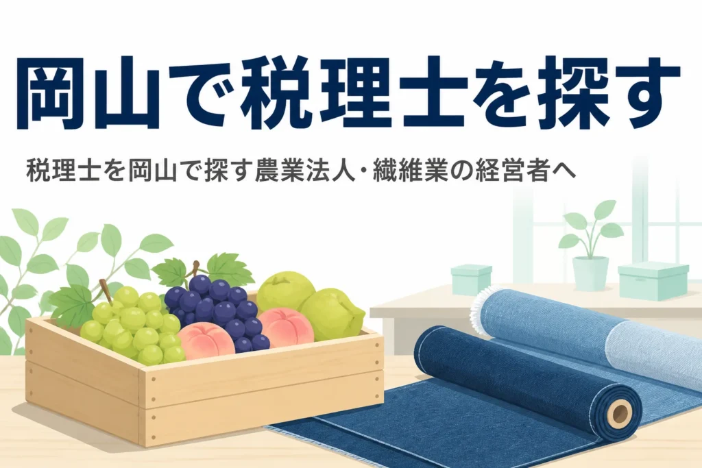 岡山で税理士を探す農業法人・繊維業の経営者向け記事のアイキャッチ