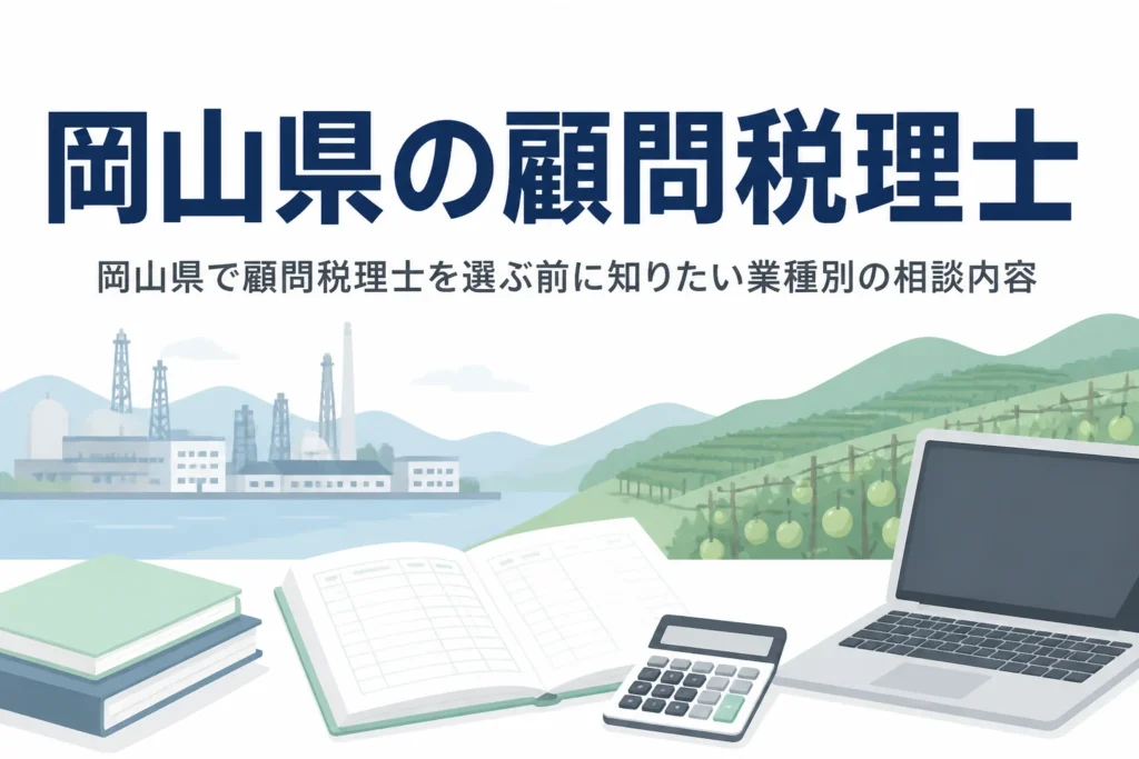 岡山県で顧問税理士を探す人向けに業種別の相談内容を解説する記事のアイキャッチ