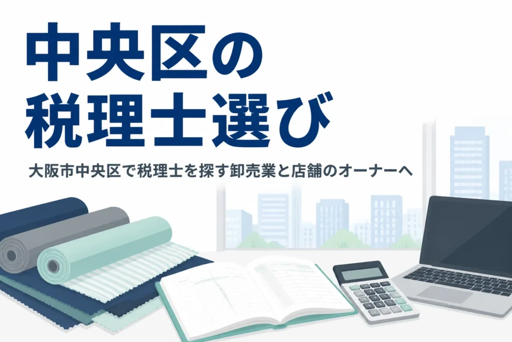 大阪市中央区の卸売業と店舗向けに税理士の選び方を解説する記事のアイキャッチ