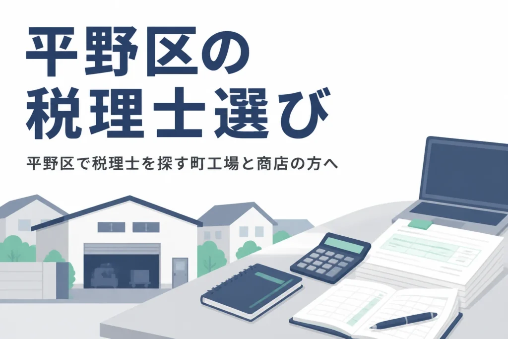 大阪市平野区の町工場や商店向けに税理士の選び方を解説する記事のアイキャッチ