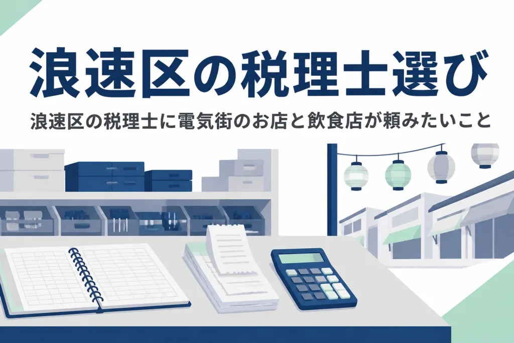 浪速区で税理士を探す日本橋のお店や新世界の飲食店向けに相談先と業態ごとの頼みどころを解説する記事のアイキャッチ