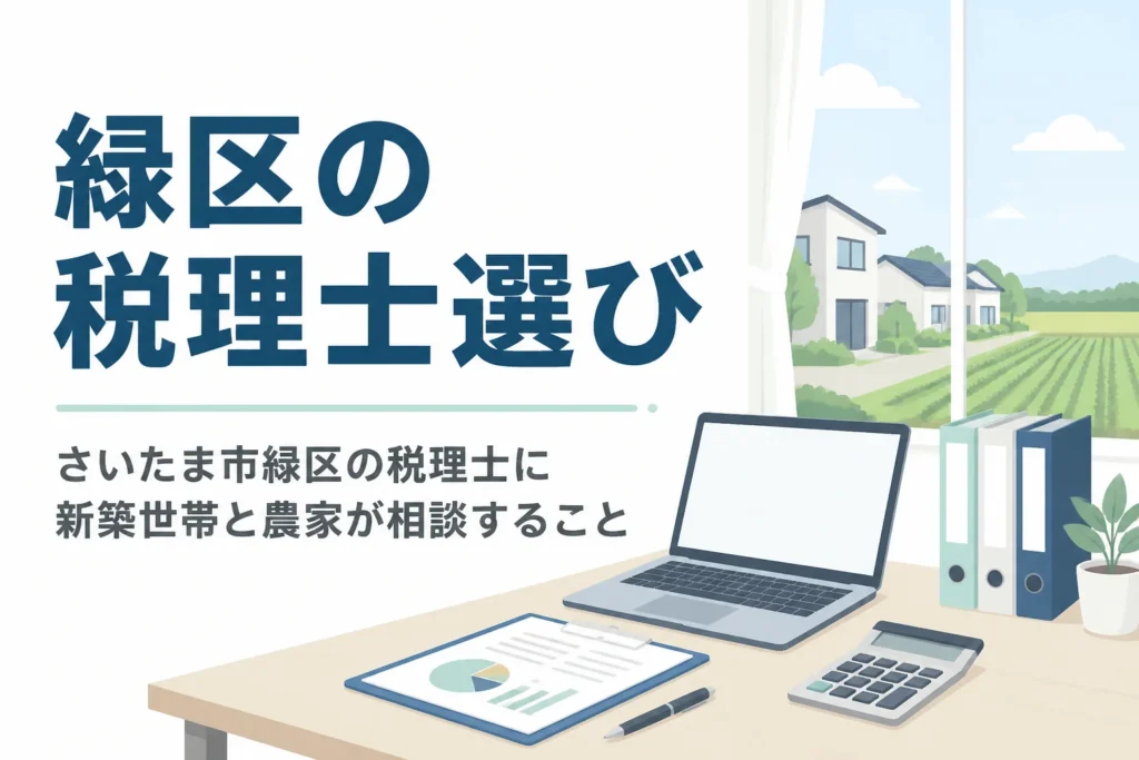 さいたま市緑区で税理士を探す新築世帯と見沼の農家に向けて、相談先と頼み方を解説する記事のアイキャッチ