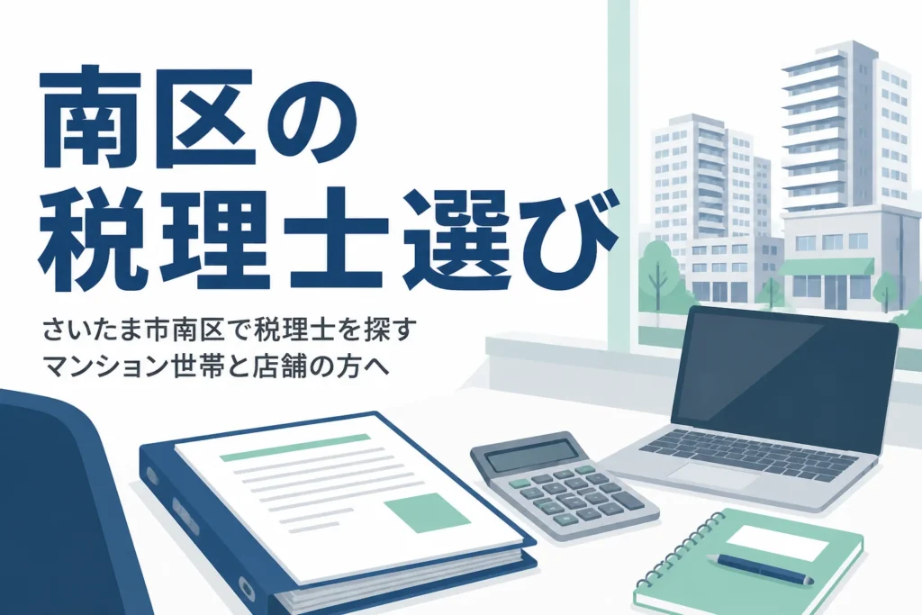 さいたま市南区のマンション世帯や駅前の店舗向けに税理士の選び方を解説する記事のアイキャッチ