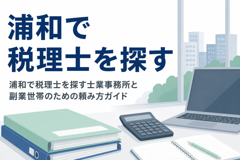 浦和で税理士を探す士業の個人事務所や副業世帯に向けた記事のアイキャッチ
