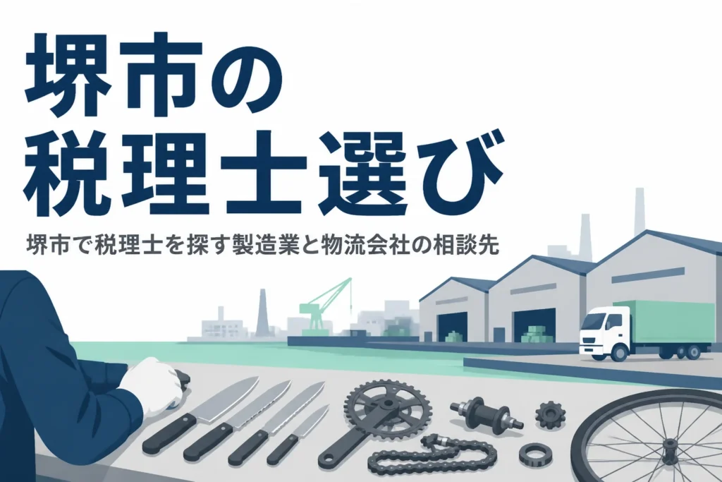 堺市で税理士を探す刃物・自転車部品の製造業と物流会社向け記事のアイキャッチ