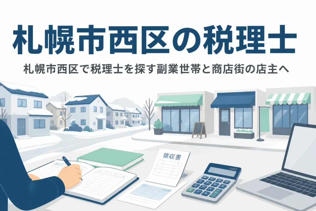 札幌市西区で税理士を探す副業世帯と個人店向け記事のアイキャッチ