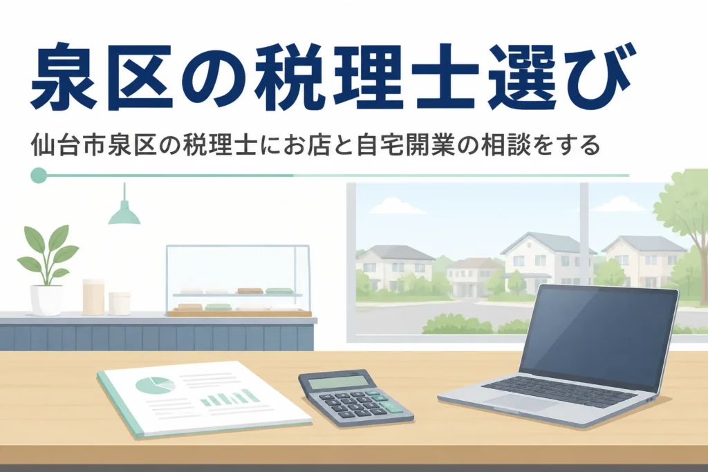 仙台市泉区で税理士を探すお店の経営者や自宅開業する人向けに、選び方と相談先を解説する記事のアイキャッチ