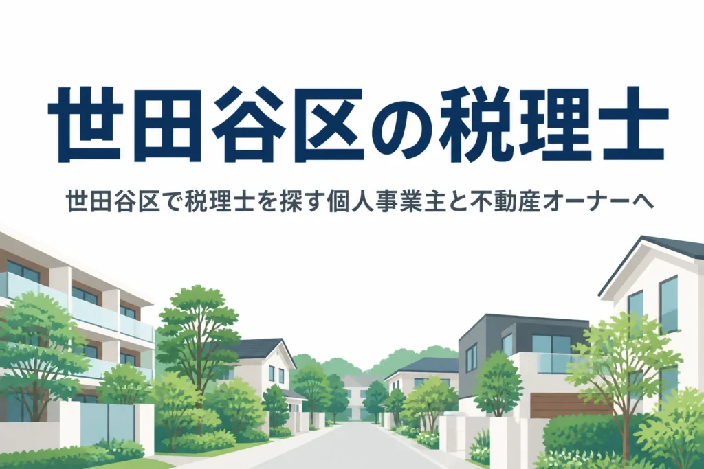 世田谷区で税理士を探す個人事業主と不動産オーナー向けの記事のアイキャッチ