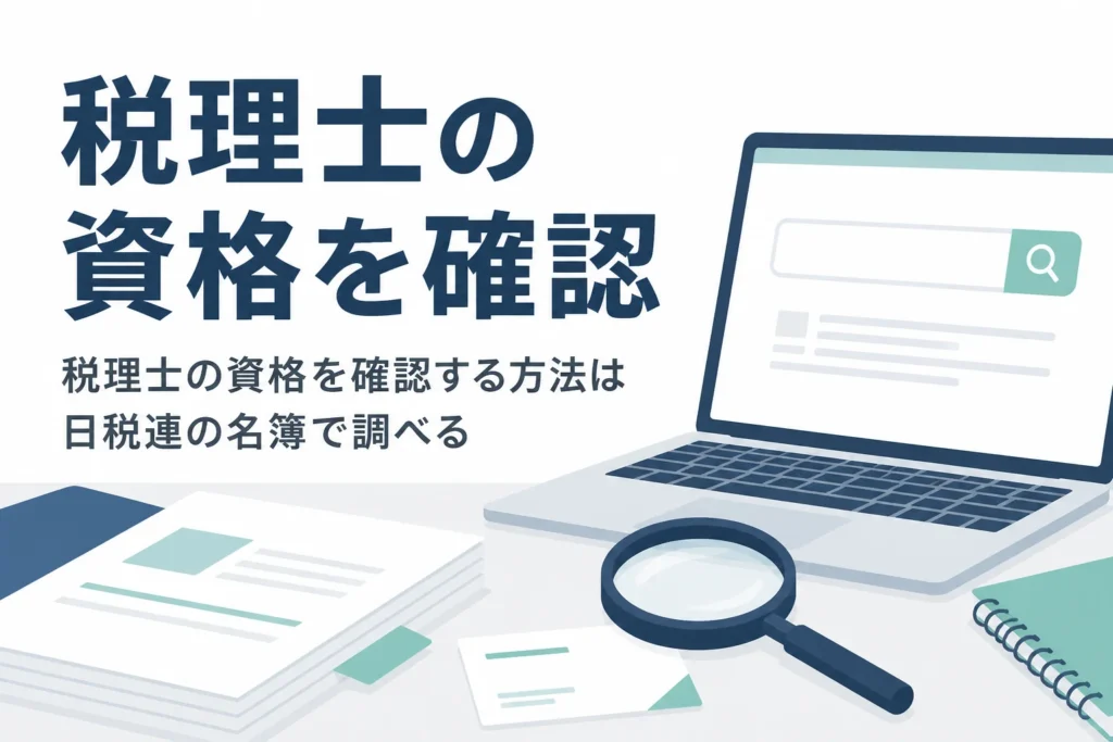税理士の資格を日税連の税理士情報検索サイトで確認する手順と注意点を解説する記事のアイキャッチ