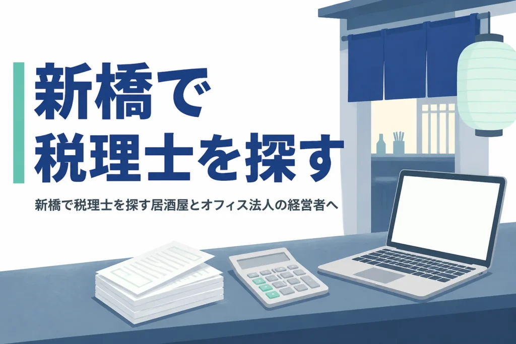 新橋で税理士を探す居酒屋とオフィス法人の経営者向けに相談先と顧問選びを解説する記事のアイキャッチ