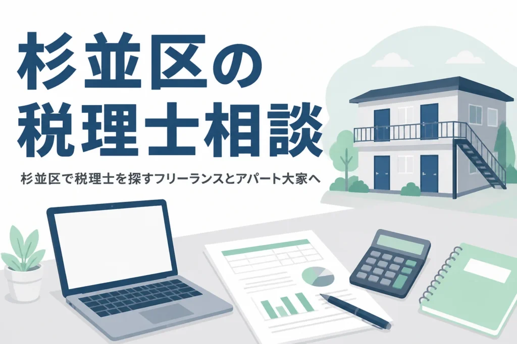 杉並区で税理士を探すフリーランスとアパート大家向けの記事のアイキャッチ