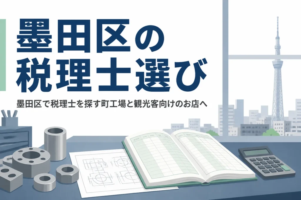 墨田区の町工場と観光客向けのお店向けに税理士の選び方を解説する記事のアイキャッチ
