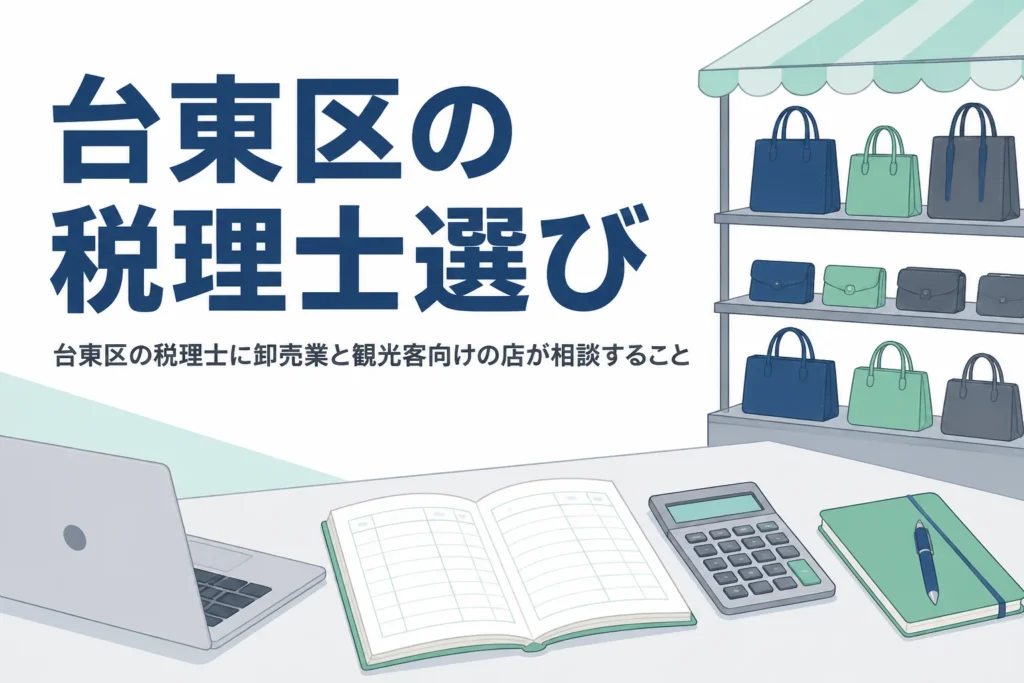 台東区の卸売業と観光客向けの店が税理士に相談する内容を解説する記事のアイキャッチ