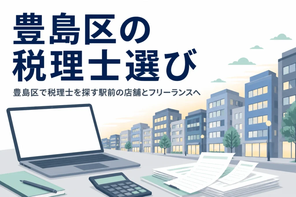 豊島区の駅前の店舗と住宅地のフリーランス向けに税理士の選び方を解説する記事のアイキャッチ