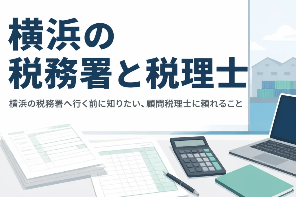 横浜の税務署の管轄と、貿易・飲食業が顧問税理士に頼れることを解説する記事のアイキャッチ
