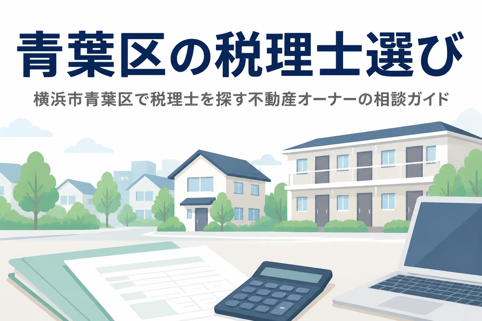 横浜市青葉区の不動産オーナー向けに税理士の選び方を解説する記事のアイキャッチ