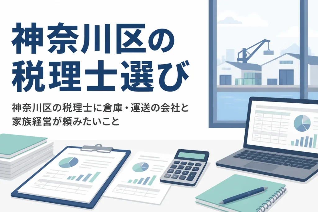 横浜市神奈川区で税理士を探す倉庫・運送の会社や家族経営のお店向けに相談先と頼み方を解説する記事のアイキャッチ