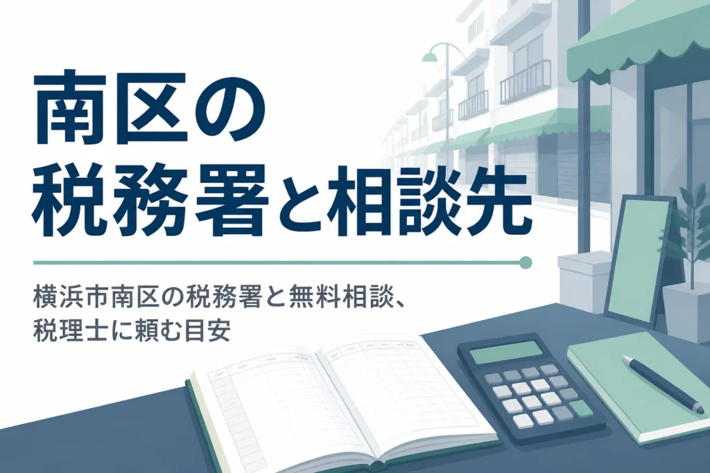 横浜市南区の税務署と税理士への相談を解説する記事のアイキャッチ