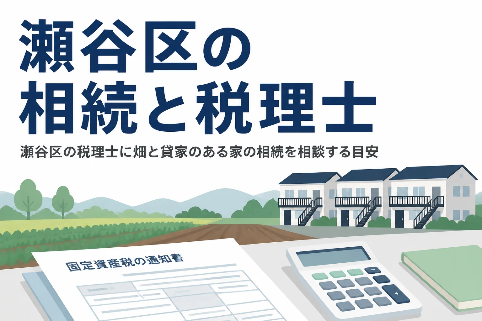 瀬谷区で畑や貸家を持つ家の相続を税理士に相談する目安を解説する記事のアイキャッチ
