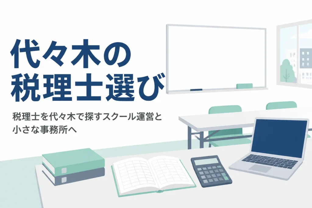 代々木で税理士を探すスクール運営者と小さな事務所向けの記事のアイキャッチ