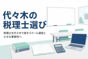 代々木で税理士を探すスクール運営者と小さな事務所向けの記事のアイキャッチ