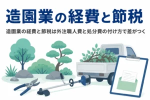造園業の経費のうち外注職人費と剪定ごみの処分費の計上を解説する記事のアイキャッチ
